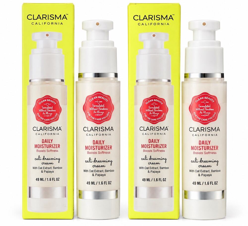 2 Pack CLARISMA Cali Dreaming Cream Daily Moisturizer 1.6 fl oz NEW